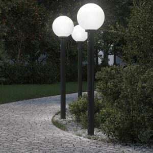 vidaXL 3 db szenzoros oszlopl&aacute;mpa 120 cm fekete IP44