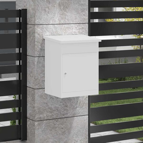 vidaXL Csomagz&aacute;r&oacute; doboz t&aacute;rol&oacute;val ajt&oacute;val Feh&eacute;r 47.5 x 38 x 59 cm Ac&eacute;l