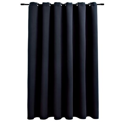 vidaXL fekete sötétítőfüggöny fémkarikákkal 290 x 245 cm