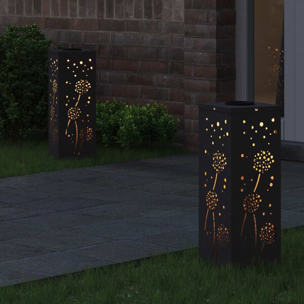 vidaXL Napelemmel műk&ouml;dő LED &ouml;sv&eacute;ny vil&aacute;g&iacute;t&aacute;s 2 pcs Fekete