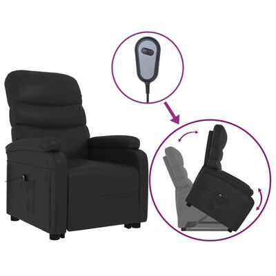 vidaXL fekete műbőr felállást segítő fotel