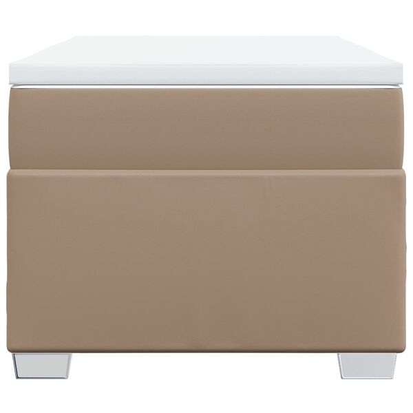 vidaXL cappuccino sz&iacute;nű műbőr rug&oacute;s &aacute;gy matraccal 100 x 200 cm