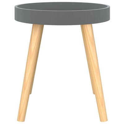 vidaXL 3 szintes szürke szerelt fa/tömör fenyőfa kisasztal 38x38x40 cm