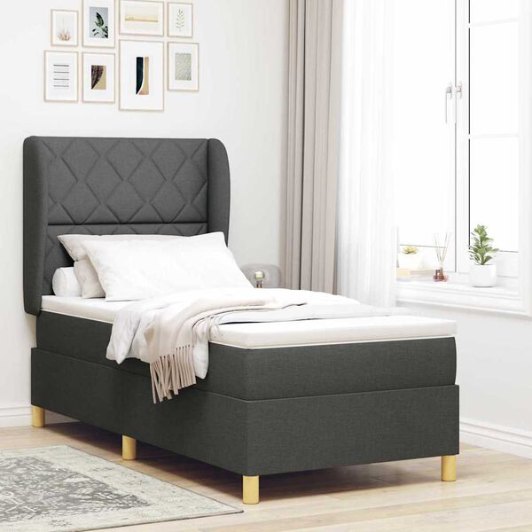 vidaXL Boxspring &aacute;gy matraccal S&ouml;t&eacute;tsz&uuml;rke 90x190 cm Sz&ouml;vet sz&ouml;vet