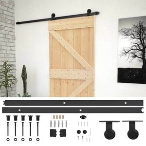 vidaXL Cs&uacute;sz&oacute; ajt&oacute; 90 x 210 cm T&ouml;m&ouml;r Fenyőfa Term&eacute;szetes &eacute;s Fekete