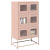 vidaXL Highboard rózsaszín 68x39x123 cm Acél