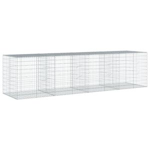 vidaXL horganyzott vas gabion kos&aacute;r fed&eacute;llel 400 x 100 x 100 cm