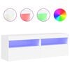 vidaXL 2 db feh&eacute;r falra szerelhető TV-szekr&eacute;ny LED-ekkel 60x30x40 cm