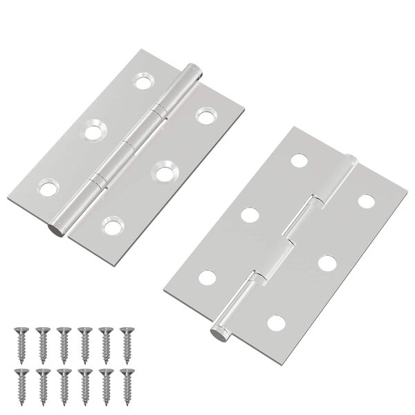 vidaXL Zsan&eacute;r Egysz&iacute;nű 2 pcs Ez&uuml;st 58 x 35 x 1 mm Ac&eacute;l