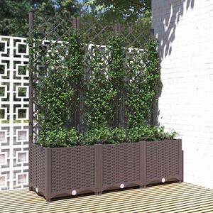 vidaXL barna PP kerti vir&aacute;gl&aacute;da r&aacute;ccsal 120 x 40 x 136 cm