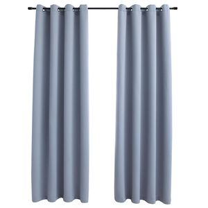 vidaXL 2 db sz&uuml;rke s&ouml;t&eacute;t&iacute;tőf&uuml;gg&ouml;ny f&eacute;mgyűrűkkel 140 x 175 cm
