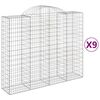 vidaXL 9 db &iacute;ves horganyzott vas gabion kos&aacute;r 200x50x160/180 cm