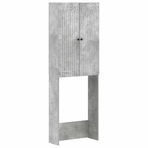 vidaXL WC Szekr&eacute;ny ALKMAAR Betonsz&uuml;rke 66 x 25,5 x 190 cm Szerelt Fa