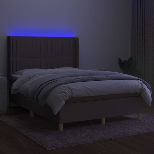 vidaXL t&oacute;psz&iacute;nű sz&ouml;vet rug&oacute;s &eacute;s LED-es &aacute;gy matraccal 140x190cm