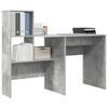 vidaXL Asztal polcokkal Beton Szürke 131,5 x 50 x 106,5 cm Faanyag