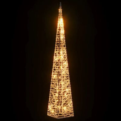 vidaXL karácsonyi meleg fehér fényű akril fénykúp 30 db LED 60 cm