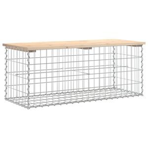 vidaXL t&ouml;m&ouml;r fenyőfa gabion kerti pad 103x44x42 cm