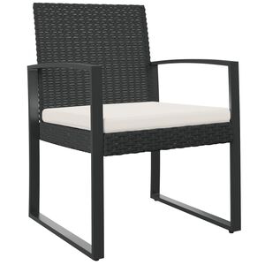 vidaXL 2 db fekete polyrattan kerti &eacute;tkezősz&eacute;k