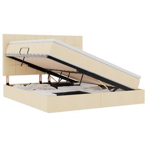 vidaXL LED t&aacute;rol&oacute;s &aacute;gy matraccal Kr&eacute;m 180 x 200 cm Sz&ouml;vet