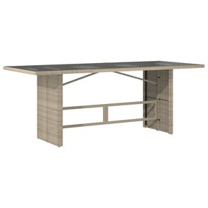 vidaXL sz&uuml;rke polyrattan &uuml;veglapos kerti asztal 190x80x74 cm