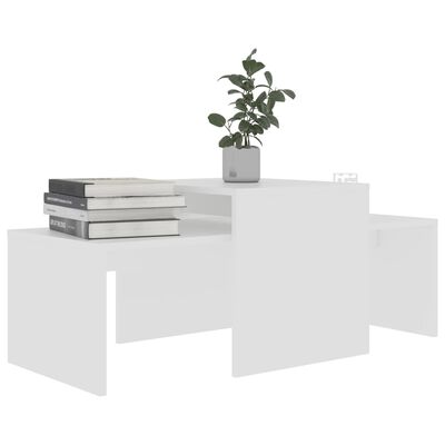 vidaXL fehér forgácslap dohányzóasztal szett 100 x 48 x 40 cm