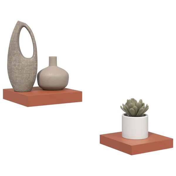 vidaXL Falpolc Falra szerelhető 2 pcs Piros 23 x 23,5 x 4 cm Faanyag