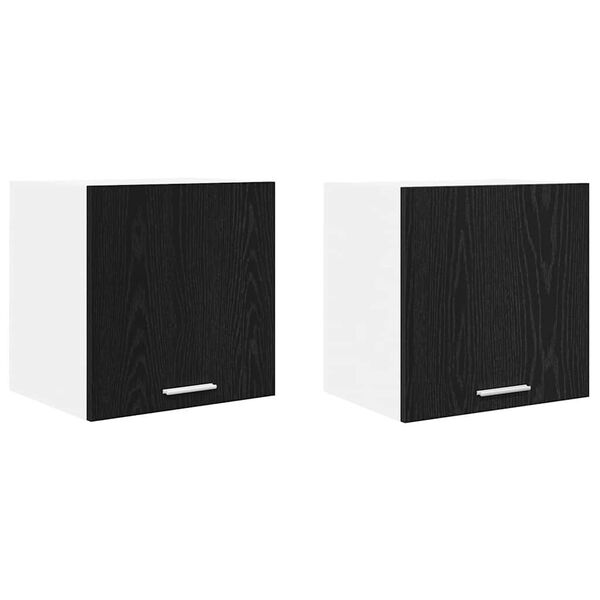 vidaXL F&uuml;ggő szekr&eacute;ny 2 pcs Fekete t&ouml;lgy &eacute;s feh&eacute;r 40 x 31 x 40 cm