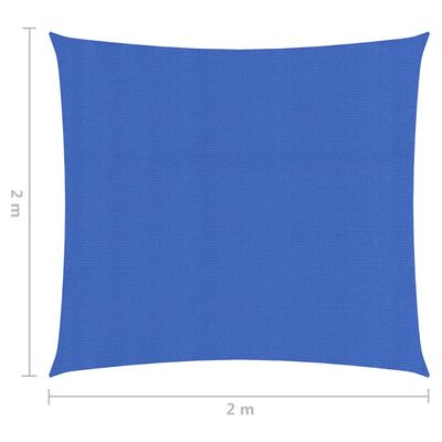 vidaXL kék HDPE napvitorla 160 g/m² 2 x 2 m
