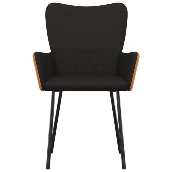 vidaXL 2 db fekete szövet és műbőr étkezőszék