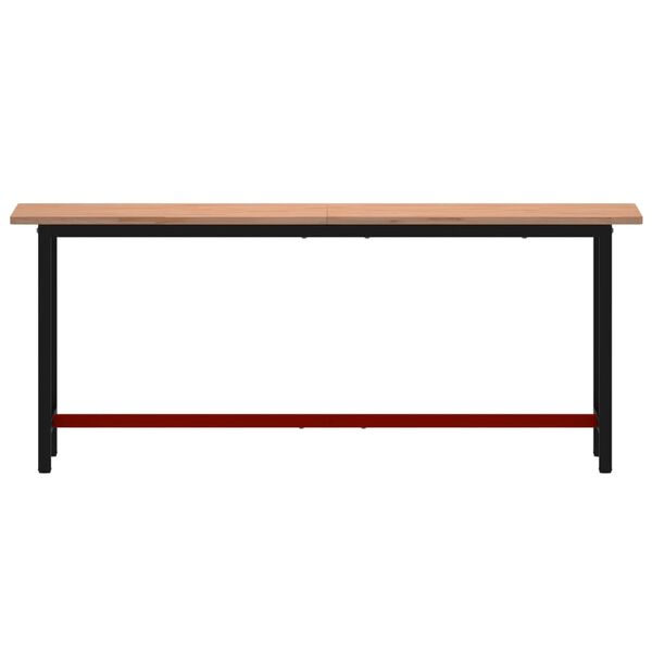 vidaXL t&ouml;m&ouml;r b&uuml;kkfa &eacute;s f&eacute;m munkaasztallap 200x55x81,5 cm