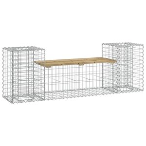 vidaXL tömör impregnált fenyőfa gabion kerti pad 183x41x60,5 cm