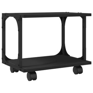 vidaXL 2 szintes fekete szerelt fa nyomtat&oacute;&aacute;llv&aacute;ny 41x28x33,5 cm