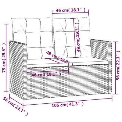 vidaXL 4 részes szürke polyrattan kültéri ülőgarnitúra párnákkal