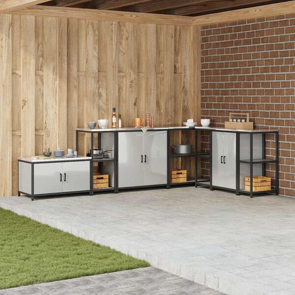 vidaXL Konyhai T&aacute;rol&aacute;s polcokkal t&aacute;rol&oacute;val Ez&uuml;st 60 x 50 x 92 cm Ac&eacute;l