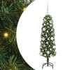 vidaXL Mű kar&aacute;csonyfa 150 LED-del Z&ouml;ld 120 cm PVC, ac&eacute;l &eacute;s műanyag
