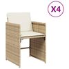 vidaXL 4 db b&eacute;zs polyrattan kerti sz&eacute;k p&aacute;rn&aacute;val