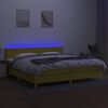 vidaXL z&ouml;ld sz&ouml;vet rug&oacute;s &eacute;s LED-es &aacute;gy matraccal 200 x 200 cm
