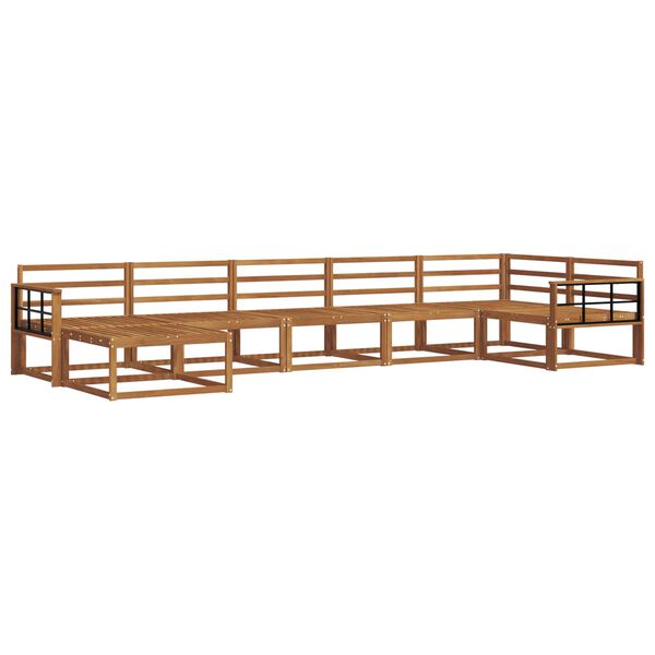 vidaXL K&uuml;lt&eacute;ri kanap&eacute; szett 7 pcs Term&eacute;szetes T&ouml;m&ouml;r Ak&aacute;cfa