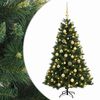 vidaXL Műkar&aacute;csonyfa g&ouml;mbbel 120 cm 150 LED Meleg feh&eacute;r PVC &eacute;s f&eacute;m