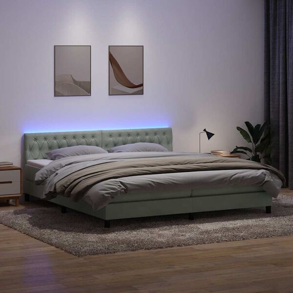 vidaXL rug&oacute;s &eacute;s LED-es &aacute;gy matraccal Vil&aacute;gossz&uuml;rke 180x220 cm b&aacute;rsony