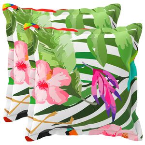 vidaXL P&aacute;rna huzat 2 db HOUTEN Fekete 30 x 30 cm Poli&eacute;szter