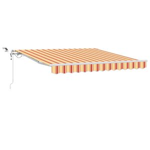 vidaXL Beh&uacute;zhat&oacute; napellenző S&aacute;rga &eacute;s narancs 350 x 250 cm Poli&eacute;szter