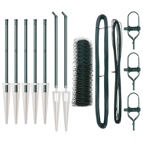 vidaXL Ker&iacute;t&eacute;soszlop Z&ouml;ld 10 x 0,4 m (50 mm h&aacute;l&oacute;) Ac&eacute;l &eacute;s PVC