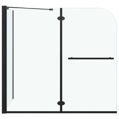vidaXL fekete ESG zuhanykabin összecsukható ajtóval 120x68x130 cm