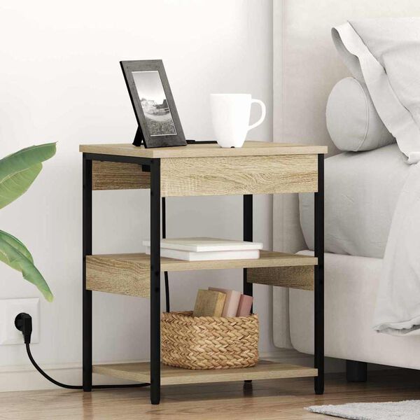 vidaXL &Eacute;jjeliszekr&eacute;ny 2 pcs Sonoma t&ouml;lgy 41 x 31 x 51 cm Faanyag