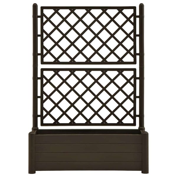 vidaXL mokkaszínű polipropilén rácsos kerti ültető 100 x 43 x 142 cm