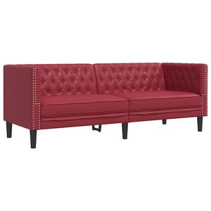 vidaXL 3 szem&eacute;lyes bord&oacute; műbőr Chesterfield kanap&eacute;