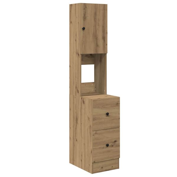 vidaXL Konyhai vitrin fi&oacute;kkal polcokkal Artisan t&ouml;lgy 32 x 50 x 180 cm