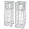 2 db vidaXL ac&eacute;l gabion kos&aacute;r oszlop / &aacute;gy&aacute;s 50 x 50 x 160 cm