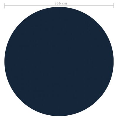 vidaXL fekete és kék napelemes lebegő PE medencefólia 356 cm